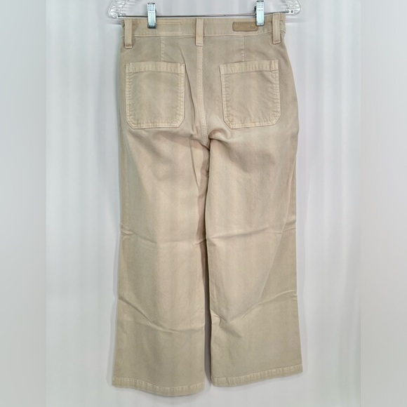 AG Adriano Goldschmied Beige Kassie Corduroy High Rise Wide Leg Cropped Pants 26 - Picture 5 of 12